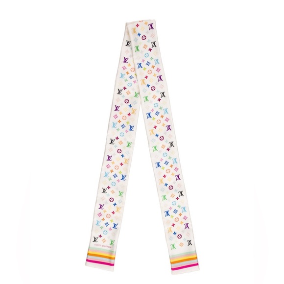 LOUIS VUITTON MONOGRAMMED SILK BANDEAU SCARF - Picture 1 of 7